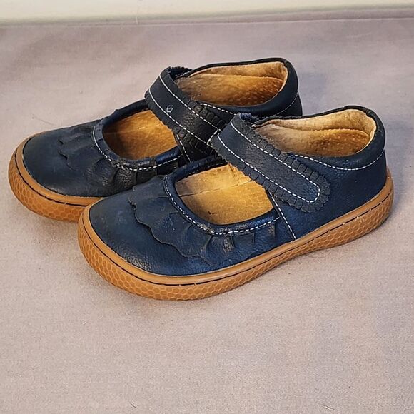 Livie & Luca Navy Blue Leather Mary Jane Shoes Rubber Sole Size 8M - Picture 3 of 6